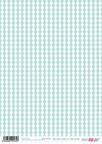 Decoupage-arkki A4 - Scandi Style Mint Pattern Papers For You Rice Paper