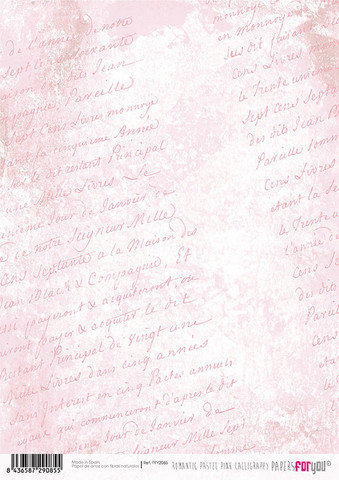 Decoupage-arkki A4 - Romantic Pastel Pink Papers For You Rice Paper