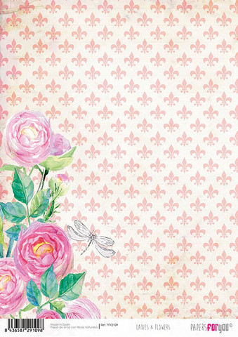 Decoupage-arkki A4 - Ladies & Flowers Papers For You Rice Paper