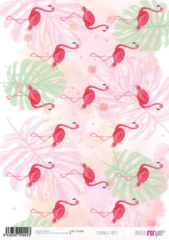 Decoupage-arkki A4 - Flamingo Party Papers For You Rice Paper
