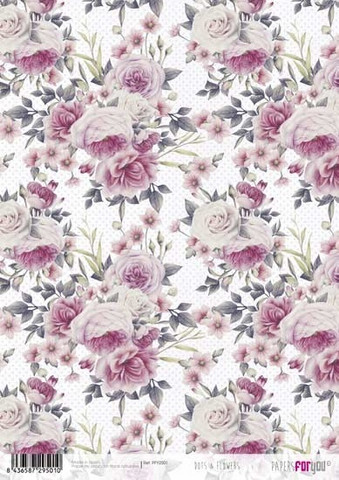 Decoupage-arkki A4 - Dots & Flowers Papers For You Rice Paper