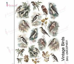 Vesisiirtokuva A4 - Vintage Birds