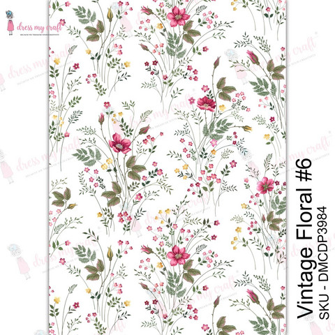 Vesisiirtokuva A4 - Vintage Floral #6