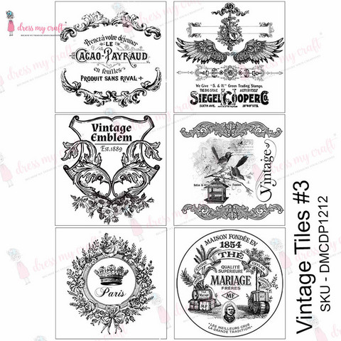 Vesisiirtokuva A4 - Vintage Tiles #3