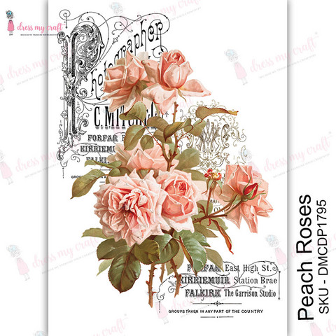 Vesisiirtokuva A4 - Peach Roses