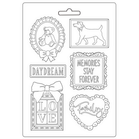 Muotti A4 - Stamperia Soft Mould DayDream Frame and Quotes