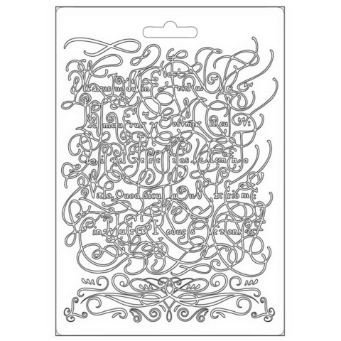 Muotti 15x21 cm - Stamperia Soft Mould Romantic Garden House Calligraphy