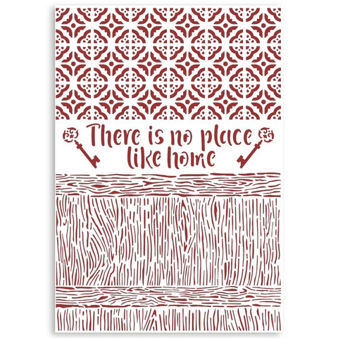 Sabluuna A4 - Stamperia Stencil Casa Granada There Is No Place Like Home