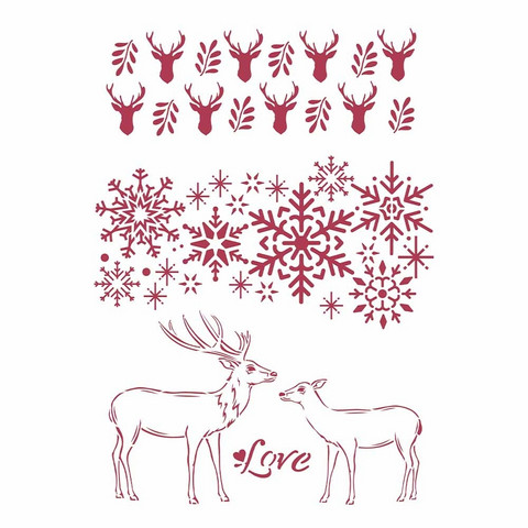 Sabluuna A4 - Stamperia Stencil Winter Tales Love