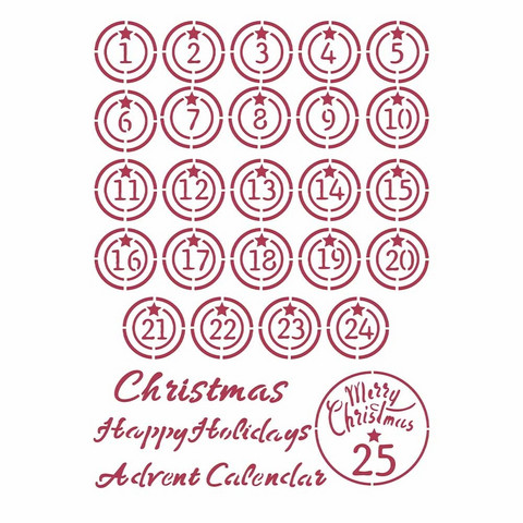 Sabluuna A4 - Stamperia Stencil Christmas Patchwork Advent
