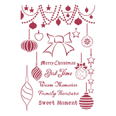 Sabluuna A4 - Stamperia Stencil Christmas Patchwork Balls