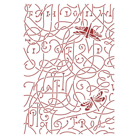 Sabluuna A4 - Stamperia Stencil Romantic Garden House Dragonfly