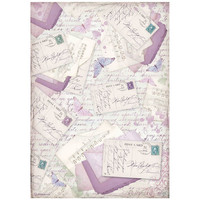 Decoupage-arkki A4 - Stamperia Rice Paper Provence Letters