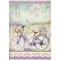 Decoupage-arkki A4 - Stamperia Rice Paper Provence Bicycle