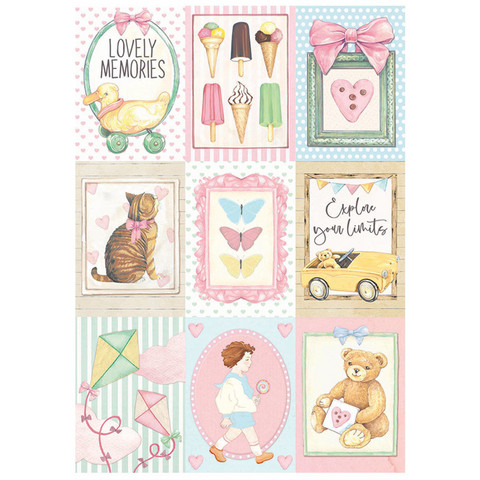 Decoupage-arkki A4 - Stamperia Rice Paper Daydream Small Cards