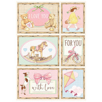 Decoupage-arkki A4 - Stamperia Rice Paper Daydream Cards Pink