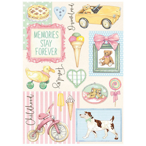 Decoupage-arkki A4 - Stamperia Rice Paper Daydream Accessories