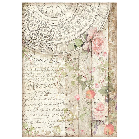 Decoupage-arkki A4 - Stamperia Rice Paper Casa Granada Maisons