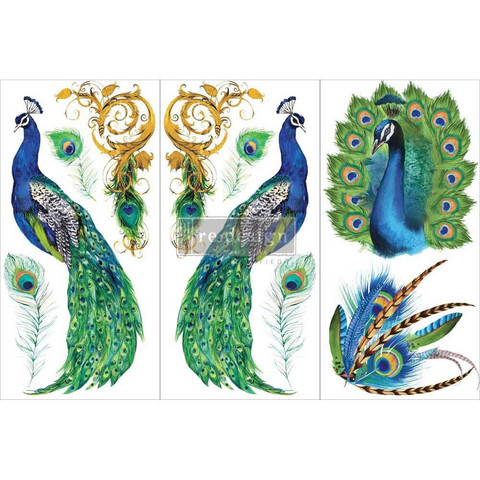 Siirtokuva - 45x30 cm - Re-Design with Prima Decor Transfers Peacock Paradise