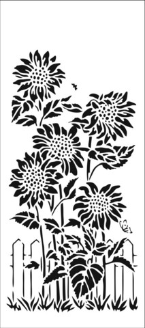 Sabluuna 10x21 cm - The Crafter's Workshop Sunflower Friends Slimline Stencil