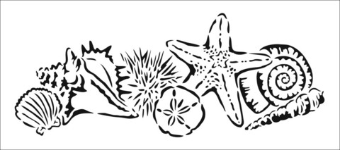 Sabluuna 10x21 cm - The Crafter's Workshop Shell Collection Slimline Stencil