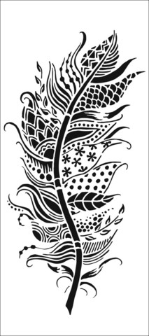 Sabluuna 10x21 cm - The Crafter's Workshop Patchwork Feather Slimline Stencil