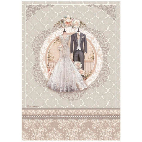 Decoupage-arkki A4 - Stamperia Rice Paper You and Me Wedding Dress