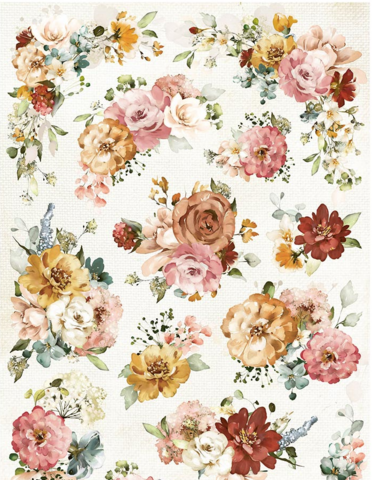 Decoupage-arkki A4 - Stamperia Rice Paper Garden of Promises Flowers Texture