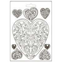 Muotti 15x21 cm - Stamperia Soft Mould  You and Me Hearts
