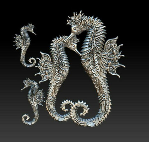 Silikonimuotti - Koristeen koko n. 15x12x0,6 cm - Zuri Seahorse Realm