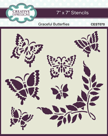 Sabluuna 17x17 cm - Creative Expressions Stencil Graceful Butteflies