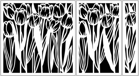 3-osainen sabluunasetti - Creative Expressions Jamie Rodgers Stencil Tulip Fields