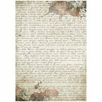 Decoupage-arkki A4 - Stamperia Rice Paper Our Way Manuscript