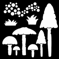 Sabluuna 15x15 cm - Woodware Mushrooms Stencil