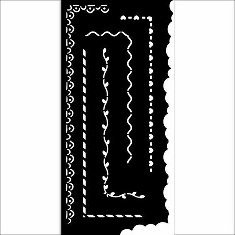 Sabluuna 12x25 cm - Stamperia Thick Stencil Create Happiness Borders