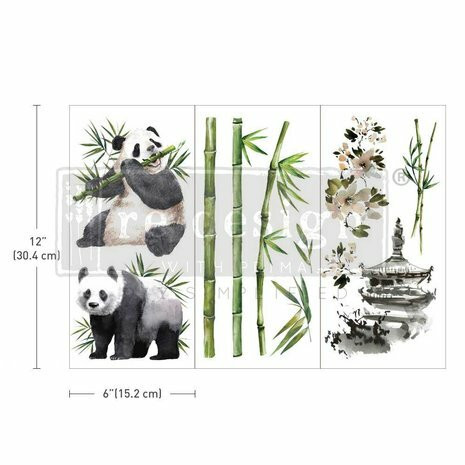Siirtokuva 30x45 cm - Panda Sweet Redesign With Prima Decor Transfers