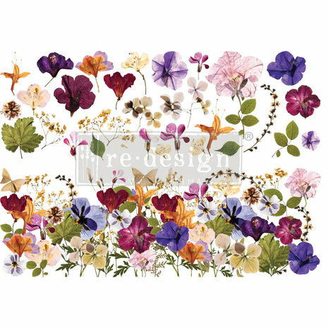 Siirtokuva  60x88 cm - Pressed Flowers Redesign With Prima Decor Transfers