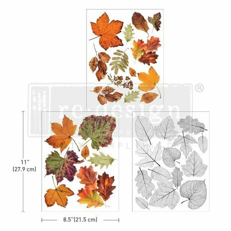 Siirtokuva  60x30 cm - Crunchy Leaves Forever Redesign With Prima Middy Decor Transfers