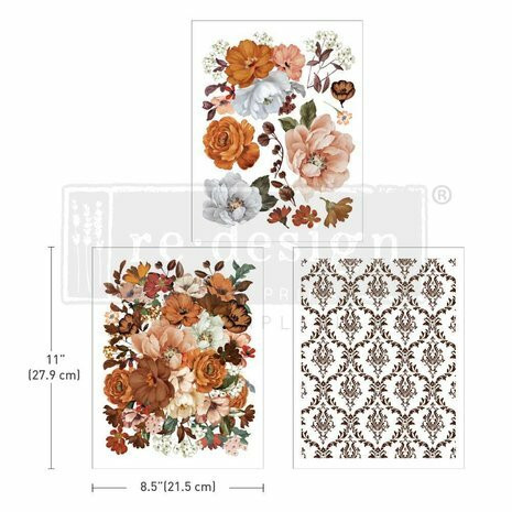 Siirtokuva  60x30 cm - Classic Peach Redesign With Prima Middy Decor Transfers