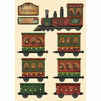 Vanerikoristeet 15x21 cm - Stamperia Wooden Shape A5 Romantic Home for the Holidays Train