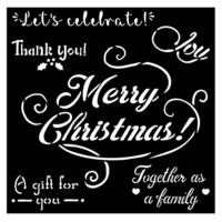 Sabluuna 18x18 cm - Stamperia Thick Stencil Merry Christmas