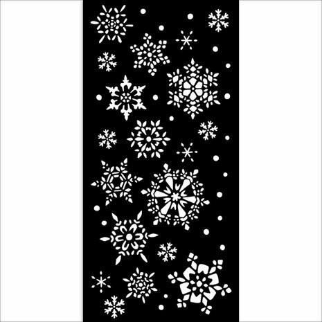 Sabluuna 12x25 cm - Stamperia Thick Stencil Christmas Snowflakes