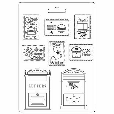 Muotti 15x21 cm - Stamperia Soft Mould Letter and Stamps