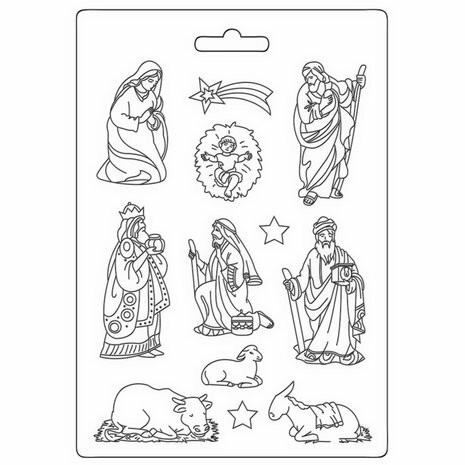 Muotti 21x29 cm - Stamperia Soft Mould Bethlehem
