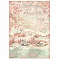 Decoupage-paperi A4 - Stamperia Rice Paper Sweet Winter Time