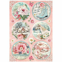 Decoupage-paperi A4 - Stamperia Rice Paper Sweet Winter Sweet Village