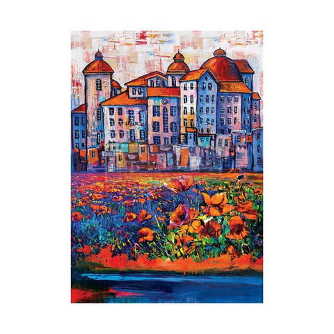 Decoupage-kuitupaperi 59x84 cm - Village In Color Re-Design Decoupage Fiber Paper