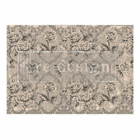 Decoupage-kuitupaperi 59x84 cm - Antique Laces Re-Design Decoupage Fiber Paper