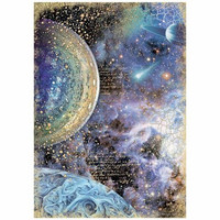 Decoupage-paperi A4 - Stamperia Rice Paper Cosmos Infinity Planets