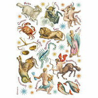 Decoupage-paperi A4 - Stamperia Rice Paper Cosmos Infinity Astrological Signs